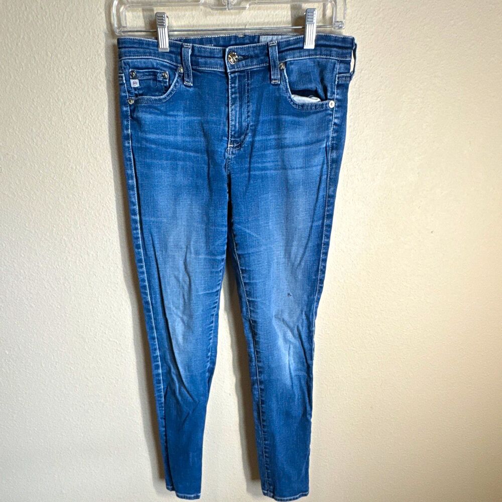 AG Adriano Goldschmied Women’s Blue Denim Skinny Jeans Mid Rise Stretch 5-Pkt